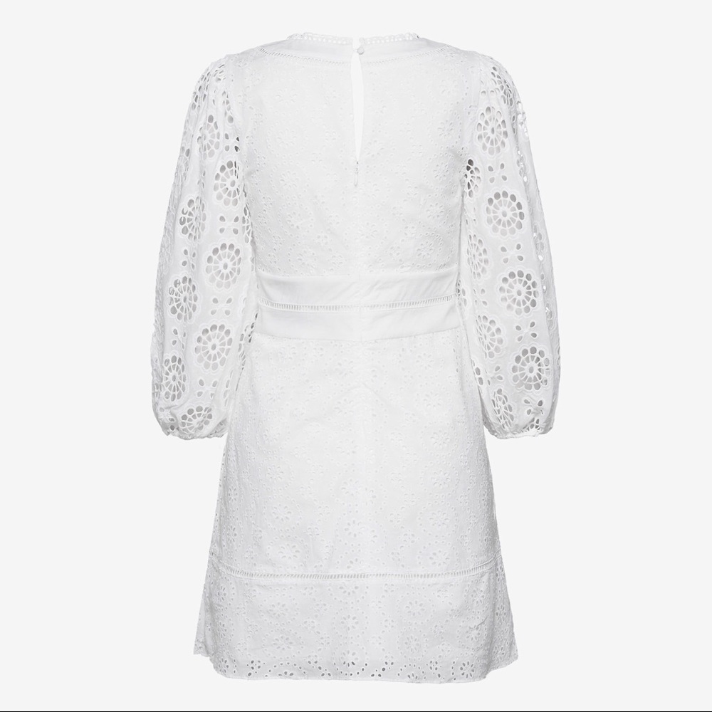 NWOT BANANA REPUBLIC Eyelet Puff-Sleeve Mini Dress - Picture 3 of 13